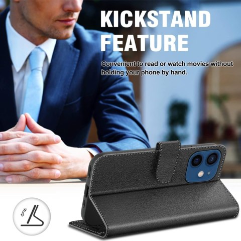 ETUI POKROWIEC APPLE IPHONE 12/12 PRO CASE ZAMYKANY Z KLAPKĄ CZARNY SOLIDNY ETUI POKROWIEC APPLE IPHONE 12/12 PRO CASE ZAMYKANY Z KLAPKĄ CZARNY SOLIDNY