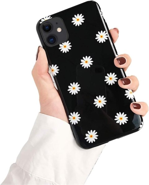 ETUI POKROWIEC DO APPLE IPHONE 11 CASE SILIKONOWY CZARNY WE WZÓR KWIATOWY ETUI POKROWIEC DO APPLE IPHONE 11 CASE SILIKONOWY CZARNY WE WZÓR KWIATOWY
