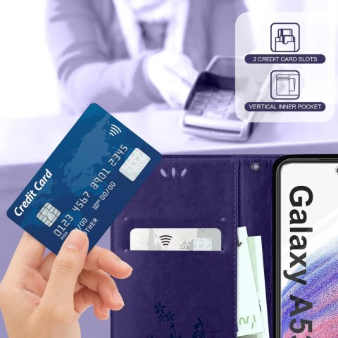 ETUI SAMSUNG GALAXY A53 5G FIOLETOWE ZAMYKANE Z KLAPKĄ +2x SZKŁO HARTOWANE ETUI SAMSUNG GALAXY A53 5G FIOLETOWE ZAMYKANE Z KLAPKĄ +2x SZKŁO HARTOWANE