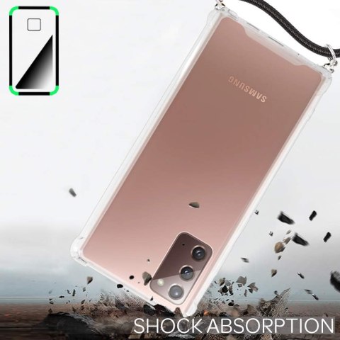 ETUI SAMSUNG GALAXY NOTE 20 5G PRZEZROCZYSTE SILIKONOWE +CZARNA SMYCZ ETUI SAMSUNG GALAXY NOTE 20 5G PRZEZROCZYSTE SILIKONOWE +CZARNA SMYCZ