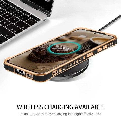 ETUI SILIKONOWE SAMSUNG GALAXY S23+ CZARNE ZŁOTE SERDUSZKO SM-S916B