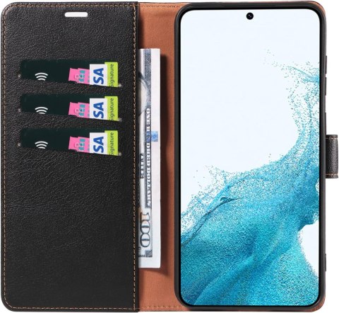 ETUI Z KLAPKĄ SAMSUNG GALAXY S23 CASE CZARNY Z EKOSKÓRY ELEGANCKI SM-S911B ETUI Z KLAPKĄ SAMSUNG GALAXY S23 CASE CZARNY Z EKOSKÓRY ELEGANCKI SM-S911B