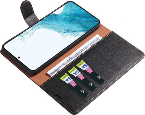 ETUI Z KLAPKĄ SAMSUNG GALAXY S23 CASE CZARNY Z EKOSKÓRY ELEGANCKI SM-S911B ETUI Z KLAPKĄ SAMSUNG GALAXY S23 CASE CZARNY Z EKOSKÓRY ELEGANCKI SM-S911B