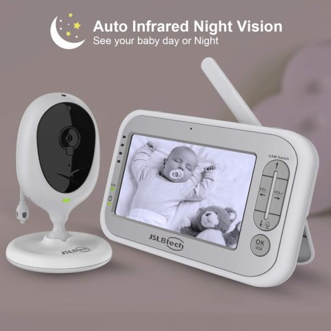 NIANIA ELEKTRONICZNA 2x KAMERA NA ŻYWO LCD TEMPERATURA TRYB NOCNY INTERKOM