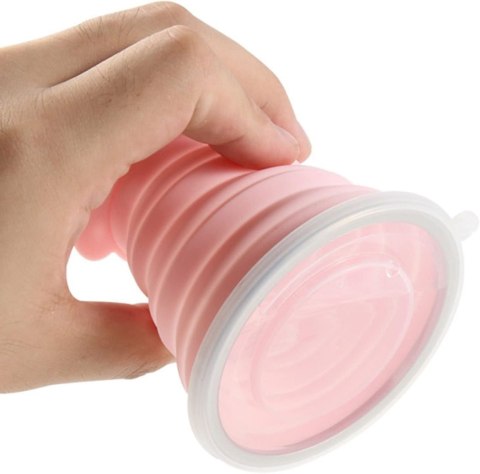 2x SKŁADANY KUBEK KEMPINGOWY PODRÓŻNY RÓŻ FIOLET MISIE 180ML