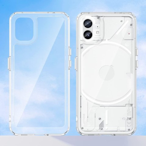 ETUI NOTHING PHONE 1 SILIKONOWE BEZBARWNE SREBRNE PRZYCISKI BOCZNE A063