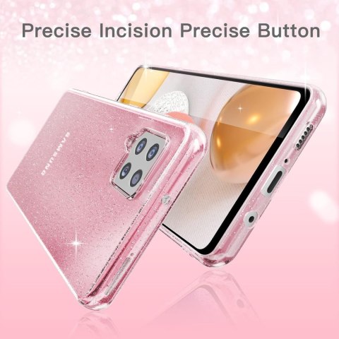 ETUI POKROWIEC DO SAMSUNG GALAXY A42 5G SILIKONOWE RÓŻOWE BROKATOWE + SZKŁA ETUI POKROWIEC DO SAMSUNG GALAXY A42 5G SILIKONOWE RÓŻOWE BROKATOWE + SZKŁA