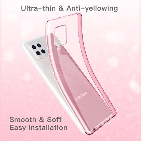 ETUI POKROWIEC DO SAMSUNG GALAXY A42 5G SILIKONOWE RÓŻOWE BROKATOWE + SZKŁA ETUI POKROWIEC DO SAMSUNG GALAXY A42 5G SILIKONOWE RÓŻOWE BROKATOWE + SZKŁA