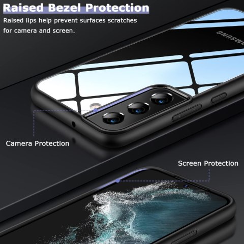 ETUI SAMSUNG GALAXY S22 CASE CZARNA RAMKA PRZEZROCZYSTE PLECKI SM-S901 ETUI SAMSUNG GALAXY S22 CASE CZARNA RAMKA PRZEZROCZYSTE PLECKI SM-S901