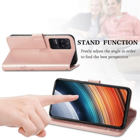 ETUI Z KLAPKĄ DO XIAOMI POCO F4 5G EKOSKÓRA RÓŻOWY CASE WYTRZYMAŁE ETUI Z KLAPKĄ DO XIAOMI POCO F4 5G EKOSKÓRA RÓŻOWY CASE WYTRZYMAŁE