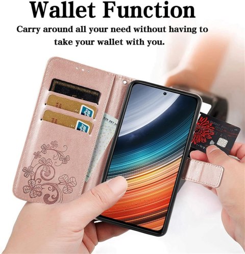 ETUI Z KLAPKĄ DO XIAOMI POCO F4 5G EKOSKÓRA RÓŻOWY CASE WYTRZYMAŁE ETUI Z KLAPKĄ DO XIAOMI POCO F4 5G EKOSKÓRA RÓŻOWY CASE WYTRZYMAŁE