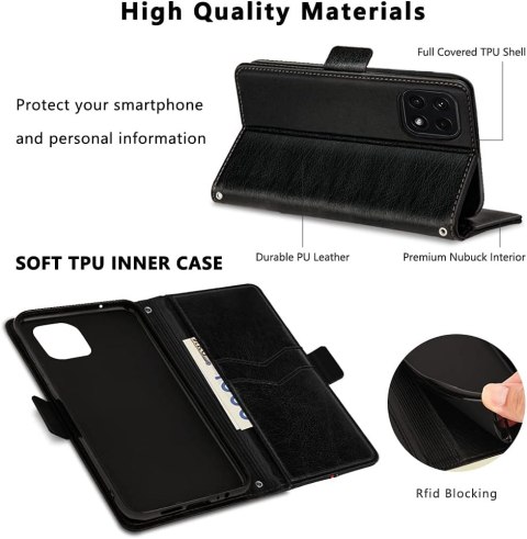 ETUI Z KLAPKĄ SAMSUNG GALAXY A22 5G EKOSKÓRA CZARNA CZERWONY PASEK ETUI Z KLAPKĄ SAMSUNG GALAXY A22 5G EKOSKÓRA CZARNA CZERWONY PASEK