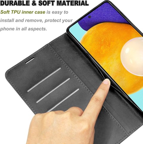 ETUI ZAMYKANE Z KLAPKĄ SAMSUNG GALAXY A72 5G/4G CZARNE MIEJSCE NA KARTY ETUI ZAMYKANE Z KLAPKĄ SAMSUNG GALAXY A72 5G/4G CZARNE MIEJSCE NA KARTY
