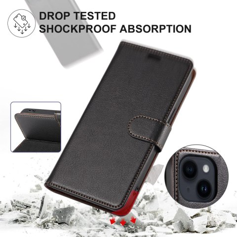 ZESTAW ETUI Z KLAPKĄ APPLE IPHONE 14 Z EKOSKÓRY CZARNE +SZKŁO HARTOWANE ZESTAW ETUI Z KLAPKĄ APPLE IPHONE 14 Z EKOSKÓRY CZARNE +SZKŁO HARTOWANE