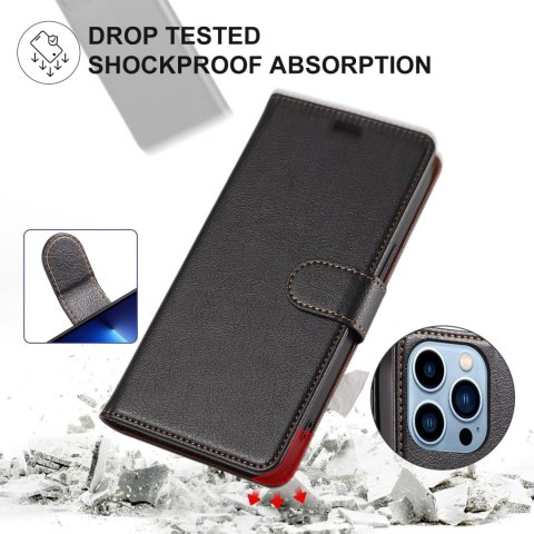ZESTAW ETUI Z KLAPKĄ IPHONE 13 PRO MAX CZARNE Z EKOSKÓRY +SZKŁO HARTOWANE ZESTAW ETUI Z KLAPKĄ IPHONE 13 PRO MAX CZARNE Z EKOSKÓRY +SZKŁO HARTOWANE