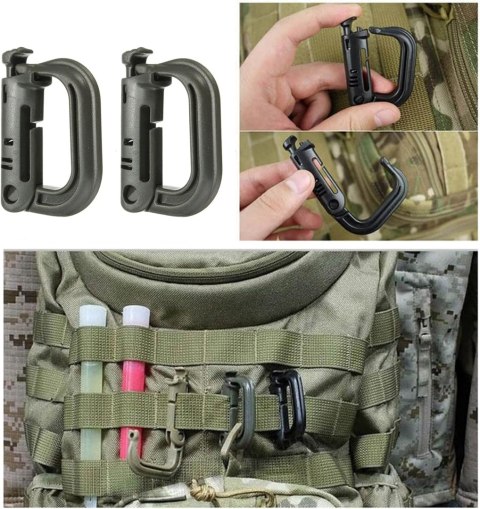 4x KARABIŃCZYK UCHWYT MOLLE GRIMLOCK D-RING TAKTYCZNY ZIELONY 4x KARABIŃCZYK UCHWYT MOLLE GRIMLOCK D-RING TAKTYCZNY ZIELONY