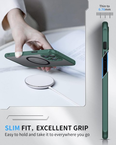 ETUI APPLE IPHONE 13 PRO MAX ZIELONA RAMKA PÓŁPRZEZROCZYSTE PLECKI MAGSAFE ETUI APPLE IPHONE 13 PRO MAX ZIELONA RAMKA PÓŁPRZEZROCZYSTE PLECKI MAGSAFE