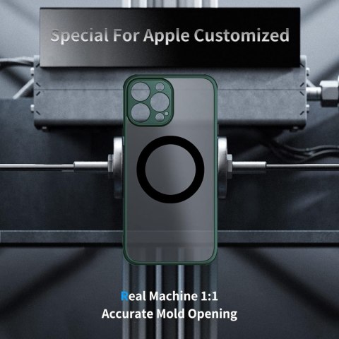 ETUI APPLE IPHONE 13 PRO MAX ZIELONA RAMKA PÓŁPRZEZROCZYSTE PLECKI MAGSAFE ETUI APPLE IPHONE 13 PRO MAX ZIELONA RAMKA PÓŁPRZEZROCZYSTE PLECKI MAGSAFE