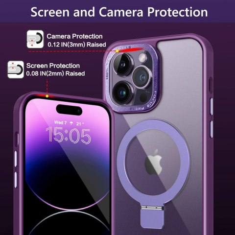ETUI APPLE IPHONE 14 PRO MAX FIOLETOWA RAMKA MATOWE PLECKI MAGSAFE A2894 ETUI APPLE IPHONE 14 PRO MAX FIOLETOWA RAMKA MATOWE PLECKI MAGSAFE A2894