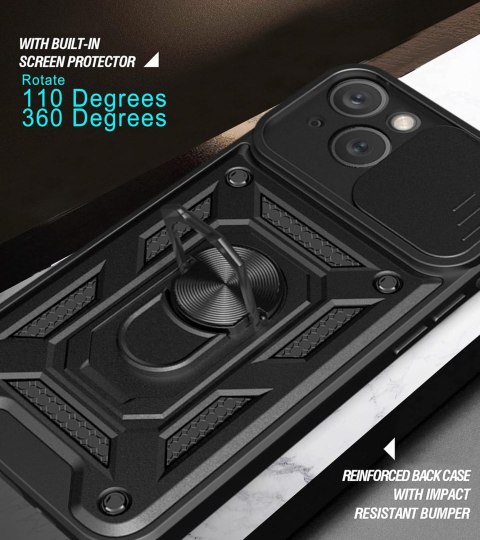 ETUI APPLE IPHONE 14 Plus CZARNE WZMOCNIONE Z PODSTAWKĄ A2886 ETUI APPLE IPHONE 14 Plus CZARNE WZMOCNIONE Z PODSTAWKĄ A2886