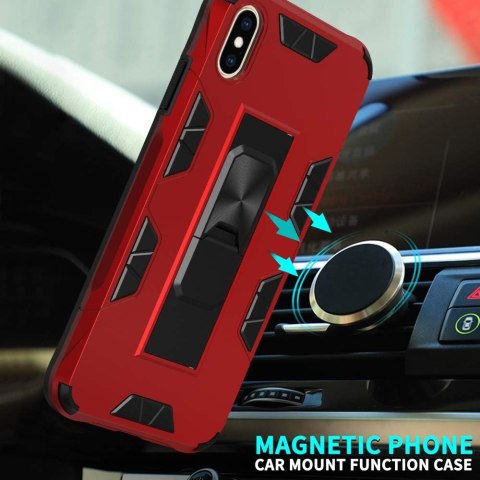 ETUI APPLE IPHONE XS MAX 6.46" CZERWONE WZMOCNIONE Z PODSTAWKĄ A1921