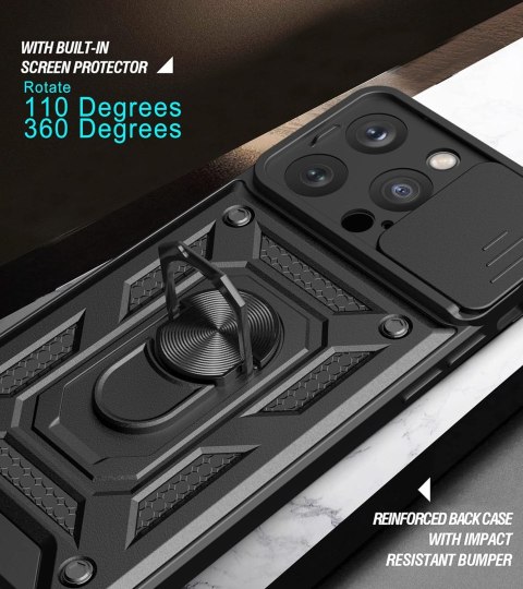 ETUI PANCERNE APPLE IPHONE 14 PRO CZARNE OCHRONA APARATU Z PIERŚCIENIEM ETUI PANCERNE APPLE IPHONE 14 PRO CZARNE OCHRONA APARATU Z PIERŚCIENIEM