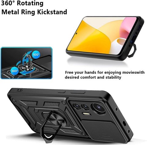 ETUI PANCERNE XIAOMI 12 LITE CZARNE OCHRONA APARATU Z PIERŚCIENIEM ETUI PANCERNE XIAOMI 12 LITE CZARNE OCHRONA APARATU Z PIERŚCIENIEM
