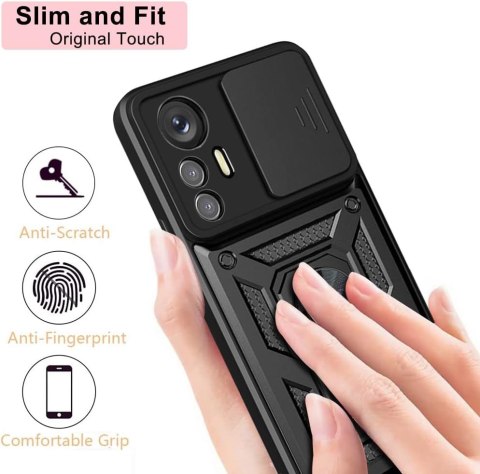 ETUI PANCERNE XIAOMI 12 LITE CZARNE OCHRONA APARATU Z PIERŚCIENIEM ETUI PANCERNE XIAOMI 12 LITE CZARNE OCHRONA APARATU Z PIERŚCIENIEM