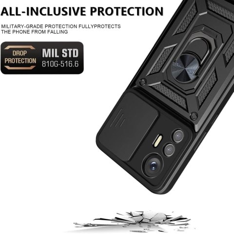 ETUI PANCERNE XIAOMI 12 LITE CZARNE OCHRONA APARATU Z PIERŚCIENIEM ETUI PANCERNE XIAOMI 12 LITE CZARNE OCHRONA APARATU Z PIERŚCIENIEM