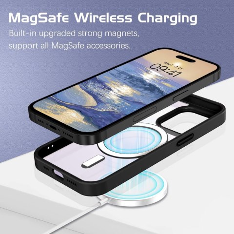 ETUI POKROWIEC IPHONE 14 PRO BEZBARWNE CZARNE RAMKI MAG SAFE A2890 A2650 ETUI POKROWIEC IPHONE 14 PRO BEZBARWNE CZARNE RAMKI MAG SAFE A2890 A2650