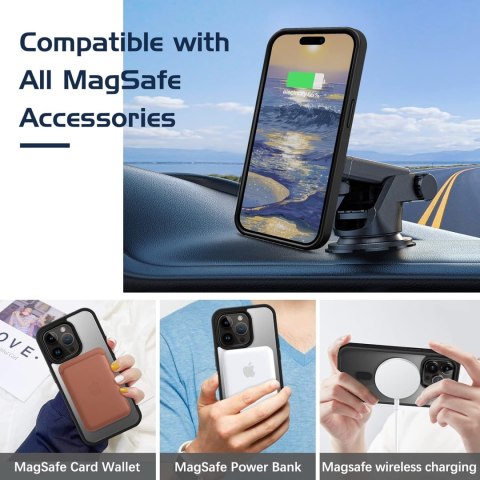 ETUI POKROWIEC IPHONE 14 PRO BEZBARWNE CZARNE RAMKI MAG SAFE A2890 A2650 ETUI POKROWIEC IPHONE 14 PRO BEZBARWNE CZARNE RAMKI MAG SAFE A2890 A2650