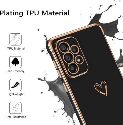 ETUI SAMSUNG GALAXY A33 5G CASE SILIKONOWY CZARNY ZŁOTE SERCE SM-A336E ETUI SAMSUNG GALAXY A33 5G CASE SILIKONOWY CZARNY ZŁOTE SERCE SM-A336E