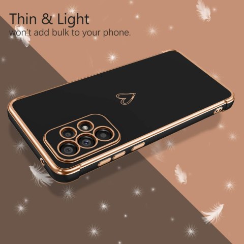 ETUI SAMSUNG GALAXY A33 5G CASE SILIKONOWY CZARNY ZŁOTE SERCE SM-A336E ETUI SAMSUNG GALAXY A33 5G CASE SILIKONOWY CZARNY ZŁOTE SERCE SM-A336E