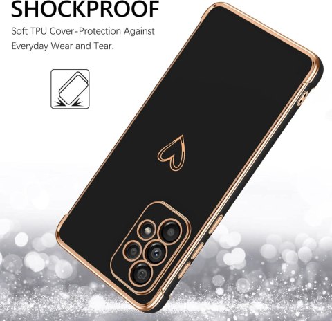 ETUI SAMSUNG GALAXY A33 5G CASE SILIKONOWY CZARNY ZŁOTE SERCE SM-A336E ETUI SAMSUNG GALAXY A33 5G CASE SILIKONOWY CZARNY ZŁOTE SERCE SM-A336E