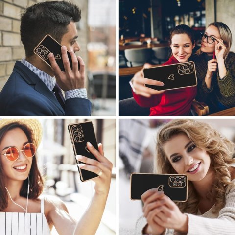 ETUI SAMSUNG GALAXY A33 5G CASE SILIKONOWY CZARNY ZŁOTE SERCE SM-A336E ETUI SAMSUNG GALAXY A33 5G CASE SILIKONOWY CZARNY ZŁOTE SERCE SM-A336E