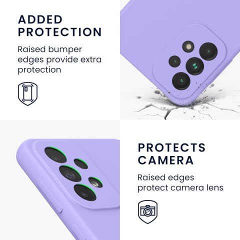 ETUI SAMSUNG GALAXY A33 5G CASE SILIKONOWY FIOLETOWY LILIOWY Z MIKROFIBRĄ