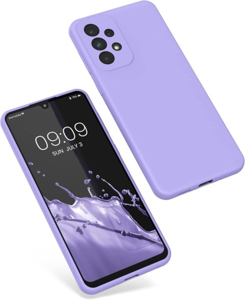 ETUI SAMSUNG GALAXY A33 5G CASE SILIKONOWY FIOLETOWY LILIOWY Z MIKROFIBRĄ