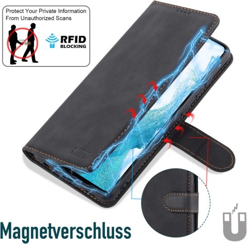 ETUI Z KLAPKĄ SAMSUNG GALAXY S22 5G CZARNE Z EKOSKÓRY PORTFEL SM-S901B ETUI Z KLAPKĄ SAMSUNG GALAXY S22 5G CZARNE Z EKOSKÓRY PORTFEL SM-S901B