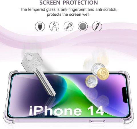 ZESTAW ETUI APPLE IPHONE 14 BEZBARWNE +3x SZKŁO HARTOWANE A2882 A2649 ZESTAW ETUI APPLE IPHONE 14 BEZBARWNE +3x SZKŁO HARTOWANE A2882 A2649