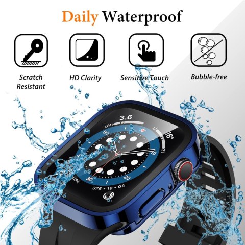 2x ETUI NA ZEGAREK APPLE WATCH 7/8 45 MM BUMPER CASE GRANATOWY