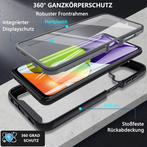 ETUI BUMPER SAMSUNG GALAXY A22 CZARNY WZMOCNIONY OCHRONA EKRANU SM-A225F