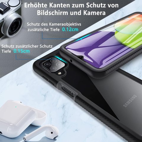 ETUI BUMPER SAMSUNG GALAXY A22 CZARNY WZMOCNIONY OCHRONA EKRANU SM-A225F