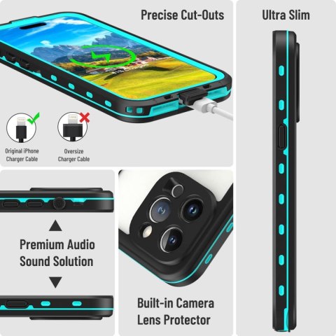 ETUI CZARNA RAMKA IPHONE 14 PRO MAX SKŁADANY WODOODPORNY A2894 A2651 ETUI CZARNA RAMKA IPHONE 14 PRO MAX SKŁADANY WODOODPORNY A2894 A2651
