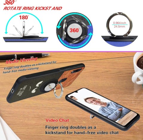 ETUI XIAOMI REDMI NOTE 7 / NOTE 7 PRO / NOTE 7S SILIKON Z UCHWYTEM BRĄZOWE