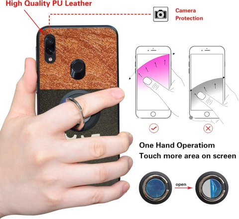 ETUI XIAOMI REDMI NOTE 7 / NOTE 7 PRO / NOTE 7S SILIKON Z UCHWYTEM BRĄZOWE