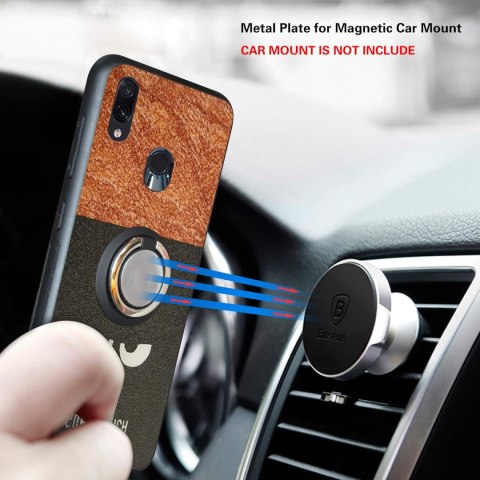 ETUI XIAOMI REDMI NOTE 7 / NOTE 7 PRO / NOTE 7S SILIKON Z UCHWYTEM BRĄZOWE