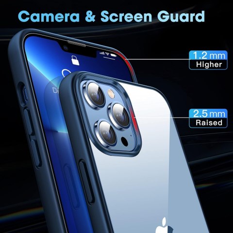 ETUI IPHONE 13 PRO MAX NIEBIESKA RAMKA PRZEZROCZYSTY TYŁ +PODSTAWKA A2484 ETUI IPHONE 13 PRO MAX NIEBIESKA RAMKA PRZEZROCZYSTY TYŁ +PODSTAWKA A2484