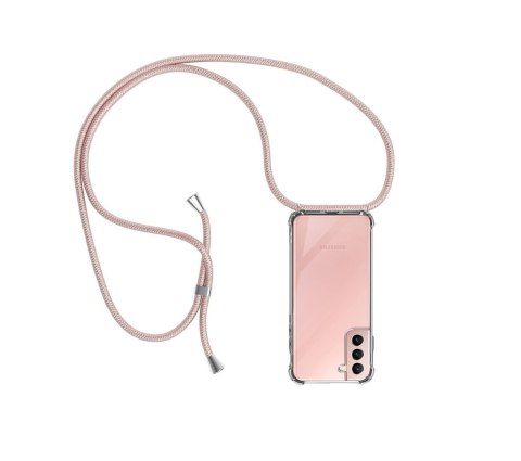 ETUI SAMSUNG GALAXY S21 FE 5G SM-G990B SILIKONOWE BEZBARWNE I RÓŻOWA SMYCZ ETUI SAMSUNG GALAXY S21 FE 5G SM-G990B SILIKONOWE BEZBARWNE I RÓŻOWA SMYCZ
