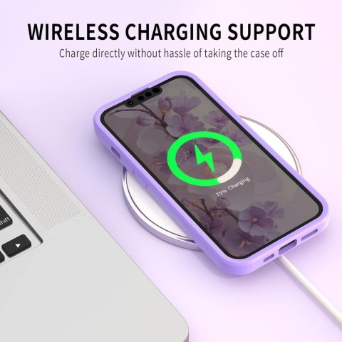 ETUI SILIKONOWE APPLE IPHONE 14 FIOLETOWY 360° A2882 A2649 A2881 A2884