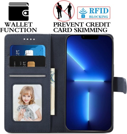 ETUI Z KLAPKĄ APPLE IPHONE 13 PRO MAX GRANATOWE EKOSKÓRA MIEJSCE NA KARTY ETUI Z KLAPKĄ APPLE IPHONE 13 PRO MAX GRANATOWE EKOSKÓRA MIEJSCE NA KARTY